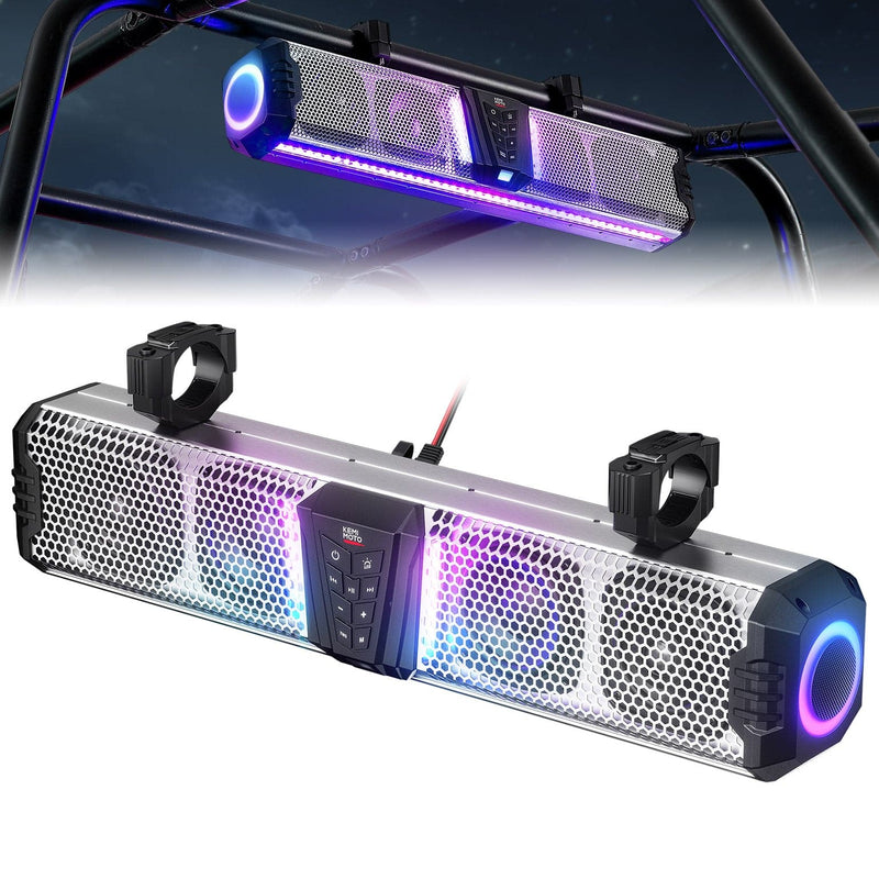 Load image into Gallery viewer, KEMIMOTO Midnight S60 26" RGB UTV Sound Bar for Golf Cart Marine 1"-2" Roll Bar
