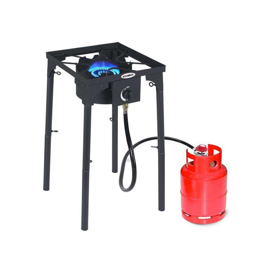 130,000 BTU High Pressure Single Propane Burner Perfect for Home Brewing, Turkey Fry, Maple Syrup Prep - Skoutley Outdoors LLC