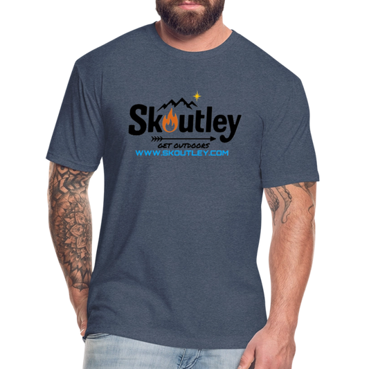 Fitted Cotton/Poly T-Shirt by Next Level - heather navy