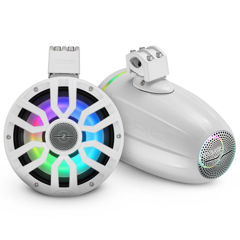 Load image into Gallery viewer, 8" NXL-iQ Marine Tower Speaker with Digital LED Lights, Neodymium Magnet, 1" Compression Driver, IP65 Rated, 350W RMS, 4-Ohm
