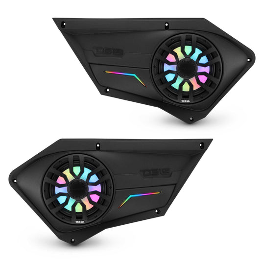 Polaris RZR Front Door Panels Loaded with NXL-IQ/BK 8" Coaxial Speakers