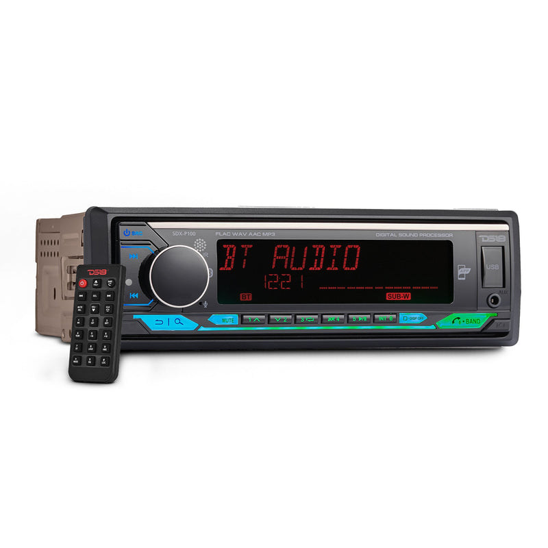 Load image into Gallery viewer, Digital Media Receiver | Single Din | DSP | APP | Bluetooth Audio and Calling Head Unit | Aux Input | USB | Mechless | AM/FM Radio Receiver | 3V + 3.5V Subwoofer
