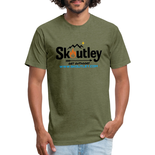 Fitted Cotton/Poly T-Shirt by Next Level - heather military green