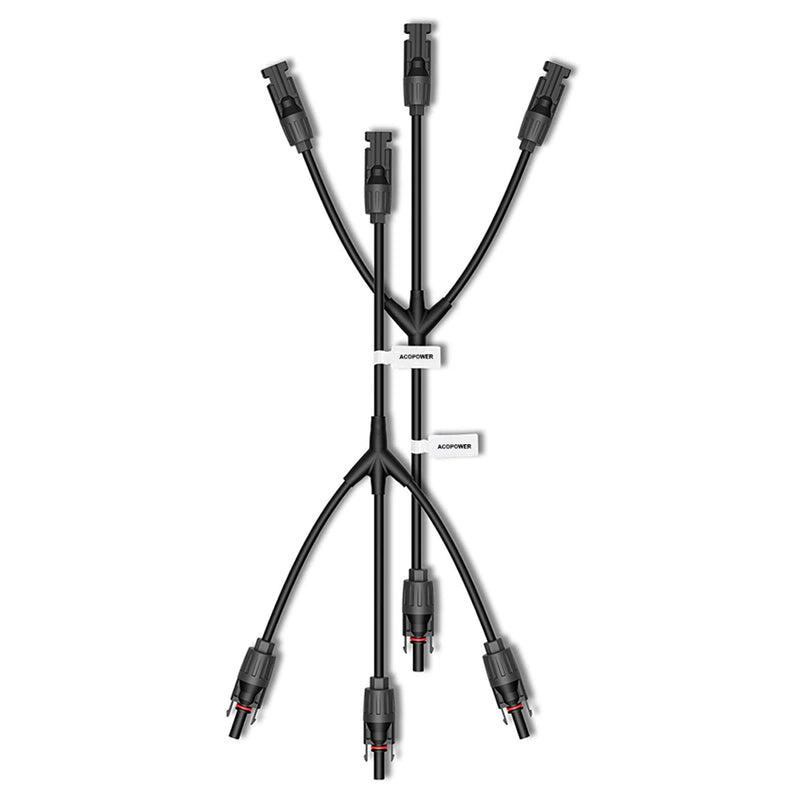 Load image into Gallery viewer, Solar Connectors M Branch Parallel Adapter Cable MMMF+FFFM Pair
