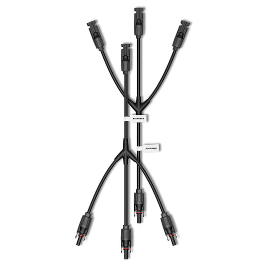 Solar Connectors M Branch Parallel Adapter Cable MMMF+FFFM Pair