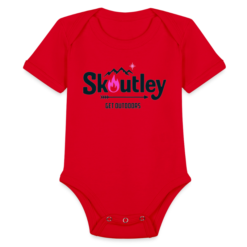 Load image into Gallery viewer, Organic Short Sleeve Baby Bodysuit - red

