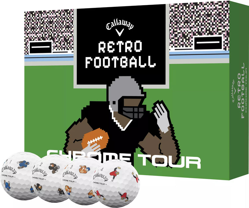 Load image into Gallery viewer, Callaway 2024 Chrome Tour Retro Football Truvis Golf Balls
