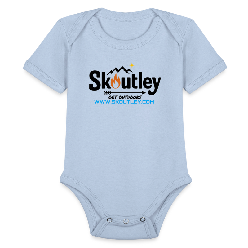 Load image into Gallery viewer, Organic Short Sleeve Baby Bodysuit - sky
