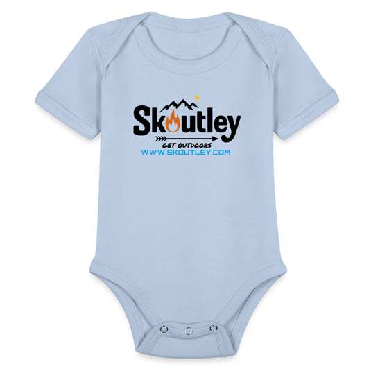 Organic Short Sleeve Baby Bodysuit - sky