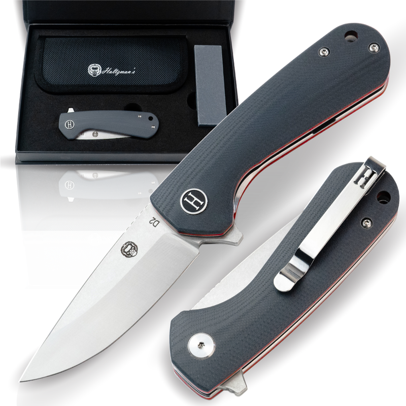 Load image into Gallery viewer, The Peasant Folding Pocket Knife Giftset for Men and Women (Red and Grey)
