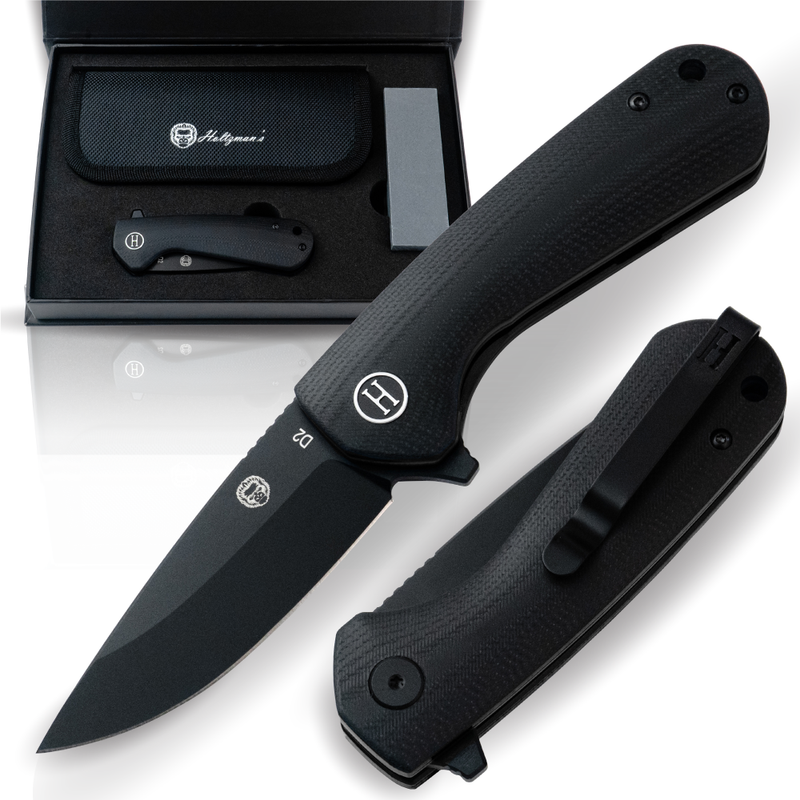 Load image into Gallery viewer, The Peasant Folding Pocket Knife Giftset for Men and Women (Black)
