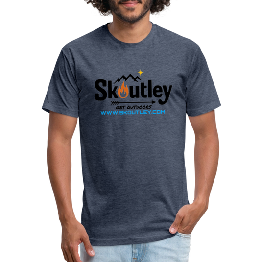 Fitted Cotton/Poly T-Shirt by Next Level - heather navy