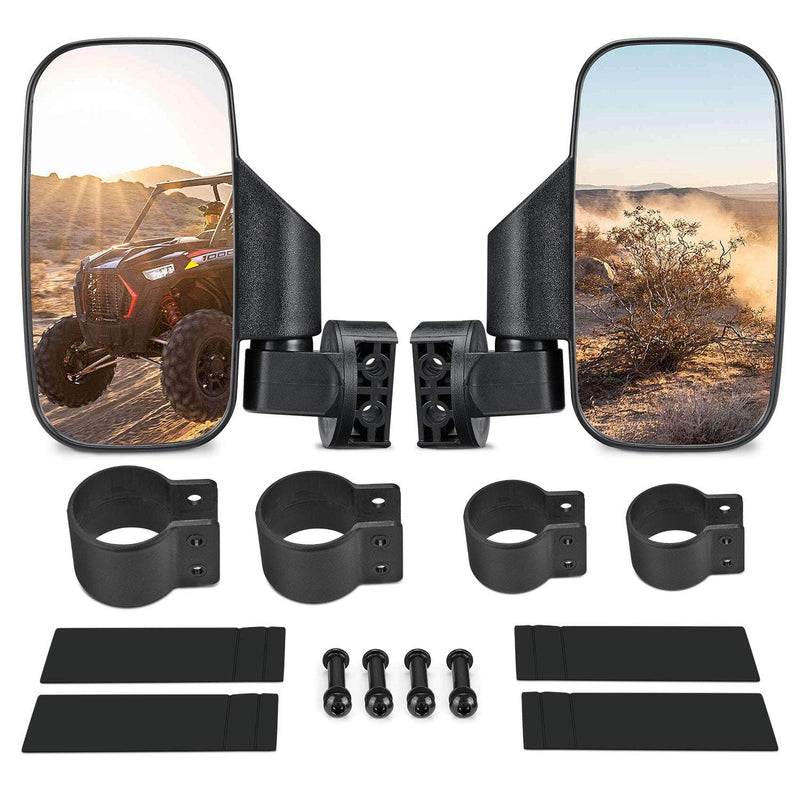 Load image into Gallery viewer, UTV Adjustable Rear View Mirror &amp; Side Mirrors for 1.75"-2" Round Tube
