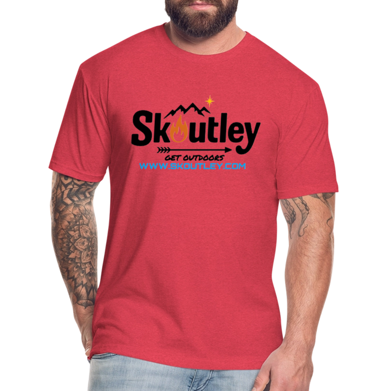 Load image into Gallery viewer, Fitted Cotton/Poly T-Shirt by Next Level - heather red
