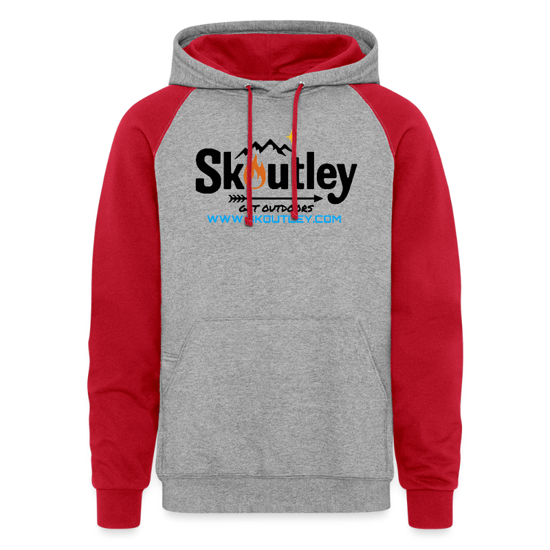 Load image into Gallery viewer, Colorblock Hoodie - heather grey/red
