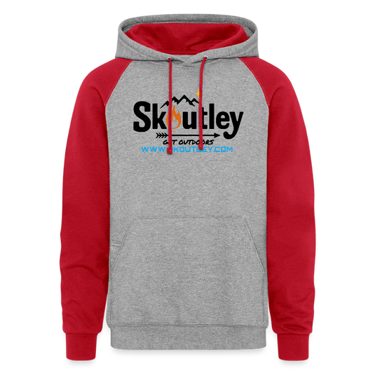 Colorblock Hoodie - heather grey/red
