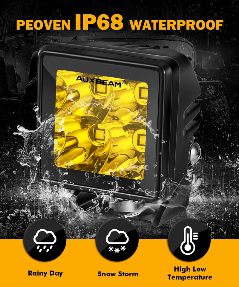 Load image into Gallery viewer, 2 Inch 40W 4000LM LED Pod Amber Spot Offroad Light
