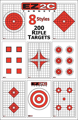 Load image into Gallery viewer, 200 EZ2C Targets 8 Rifle Styles Package Paper Shooting Targets for Range 11”x17” USA MADE

