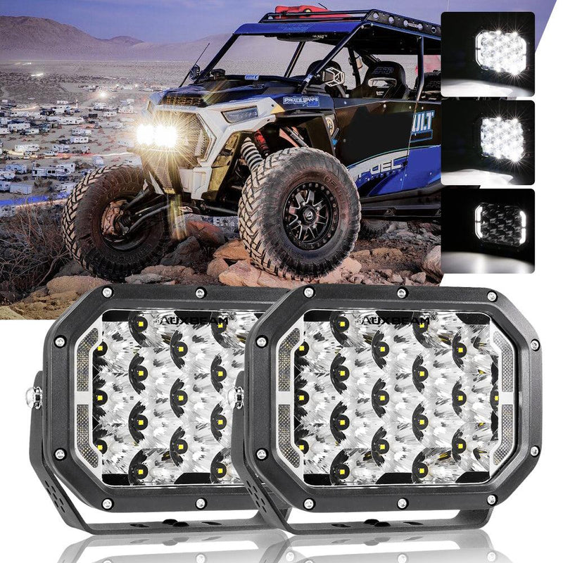Load image into Gallery viewer, 7x5 Inch Rectangle LED Pods White Spot Driving Lights with DRL FOR ATV UTV SIDE BY SIDE 4X4
