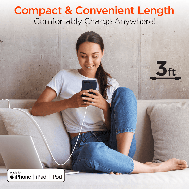 Load image into Gallery viewer, HyperGear USB to MFi Lightning Rounded Cable 3ft Bulk 200pc Pack
