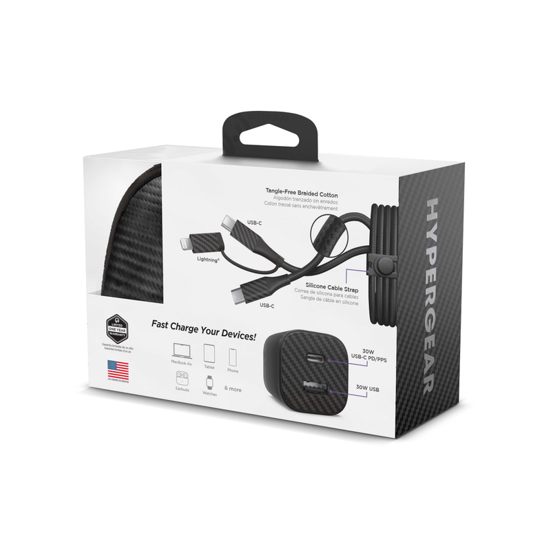 Load image into Gallery viewer, HyperGear TECHcessories 30W USB-C PD Charging Kit with Travel Pouch
