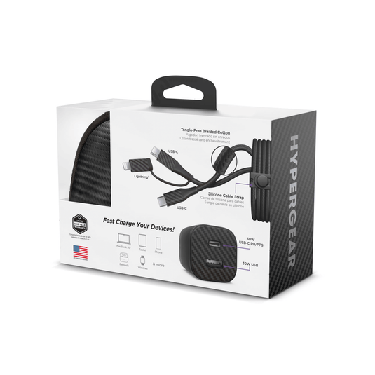 HyperGear TECHcessories 30W USB-C PD Charging Kit with Travel Pouch