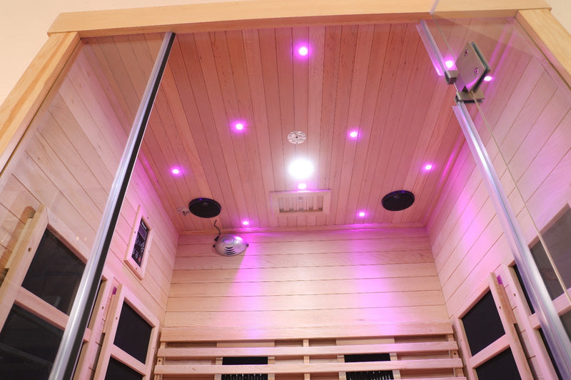 Load image into Gallery viewer, Blisspod | Venetian | Full Spectrum Indoor Premium Canadian Hemlock Low EMF Sauna | 10 Heaters | Chromotherapy &amp; Reflexology | 2 Person
