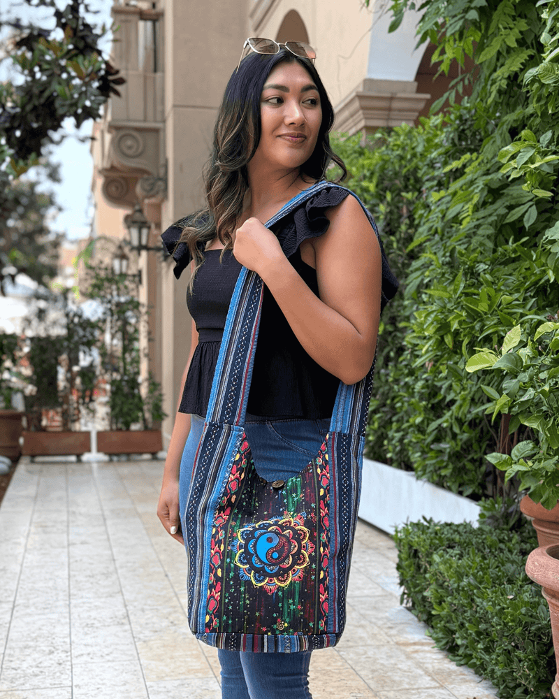 Load image into Gallery viewer, Kathmandu Collection Yin Yang Print Hobo Bag
