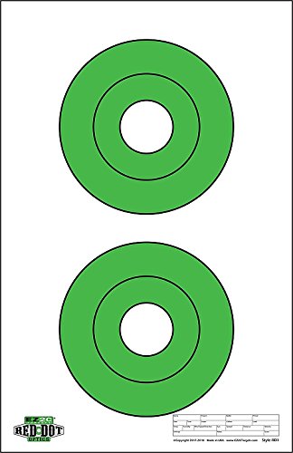 Load image into Gallery viewer, 25 EZ2C Targets RD1: Two 6.5" Bullseyes Shooting Paper Targets 11"x17" Pad of 25 USA MADE
