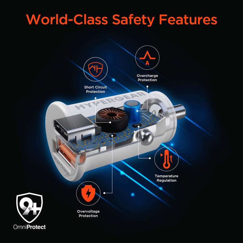 Load image into Gallery viewer, HyperGear Mini 20W USB-C PD + 18W USB Fast Car Charger
