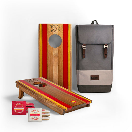 1ft x 2ft Gameday Teams Epoxy Resin Wood Compact Travel Cornhole Board Set