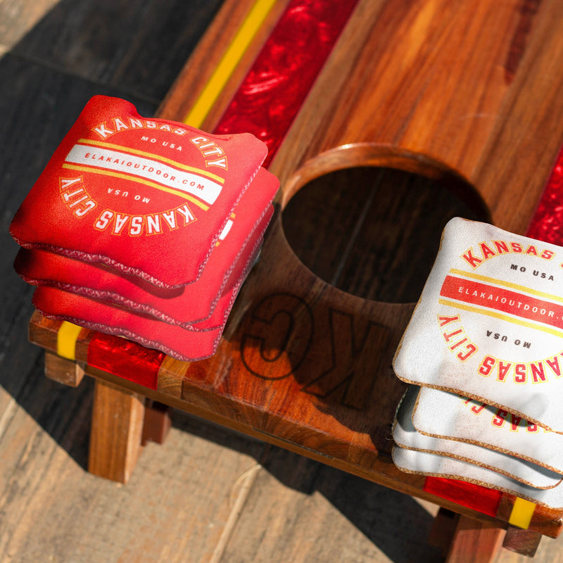 Load image into Gallery viewer, 1ft x 2ft Gameday Teams Epoxy Resin Wood Compact Travel Cornhole Board Set
