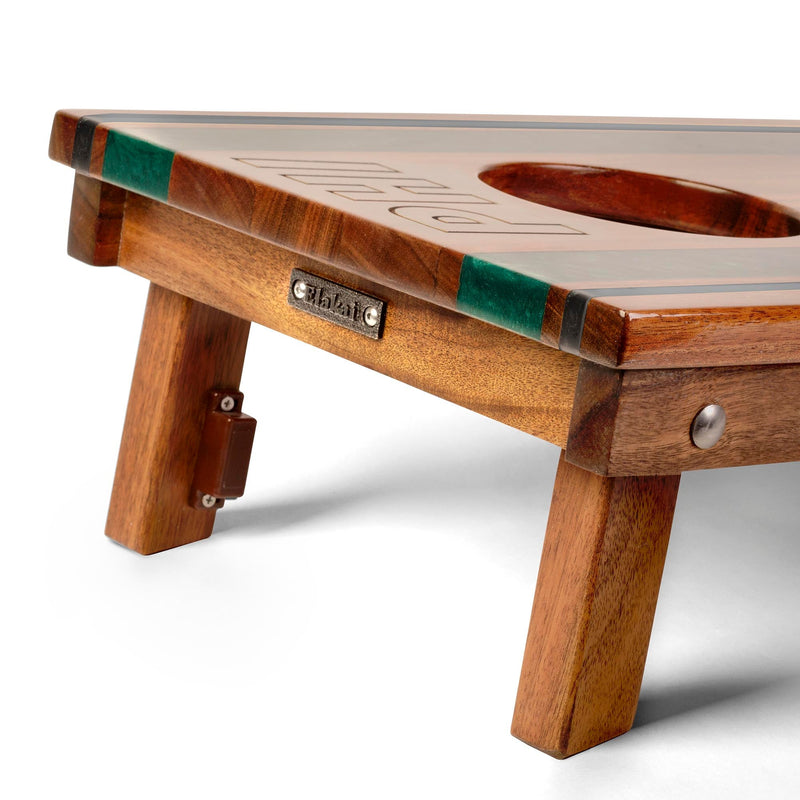 Load image into Gallery viewer, 1ft x 2ft Gameday Teams Epoxy Resin Wood Compact Travel Cornhole Board Set
