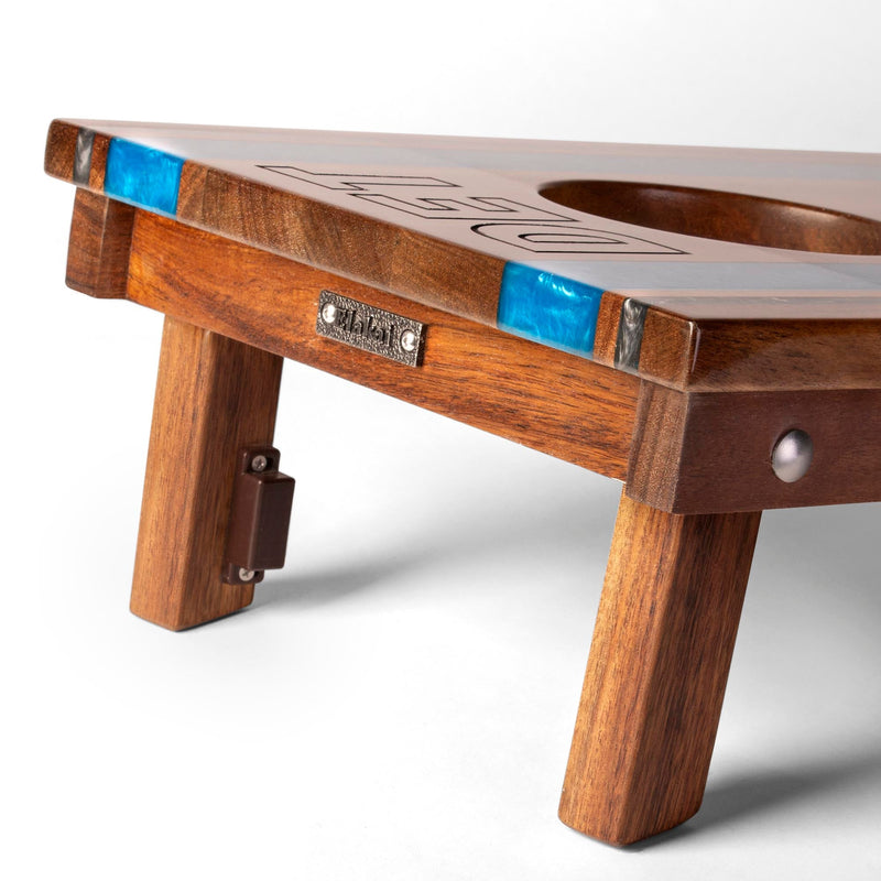 Load image into Gallery viewer, 1ft x 2ft Gameday Teams Epoxy Resin Wood Compact Travel Cornhole Board Set
