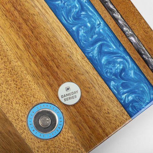 1ft x 2ft Gameday Teams Epoxy Resin Wood Compact Travel Cornhole Board Set