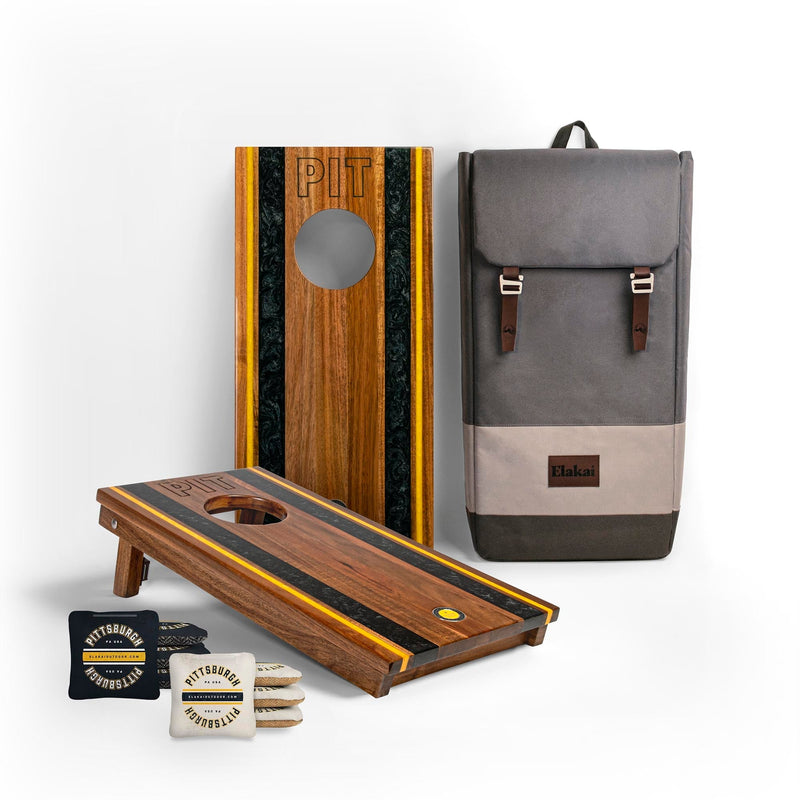 Load image into Gallery viewer, 1ft x 2ft Gameday Teams Epoxy Resin Wood Compact Travel Cornhole Board Set
