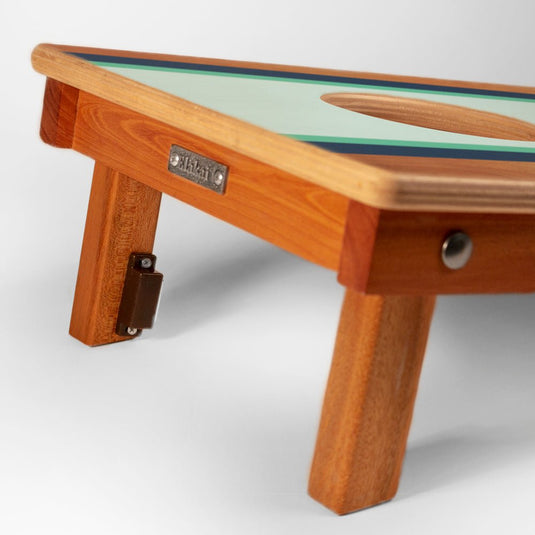 1ft x 2ft Graphic Wood Travel Cornhole Set | Classic Beach Stripes Collection