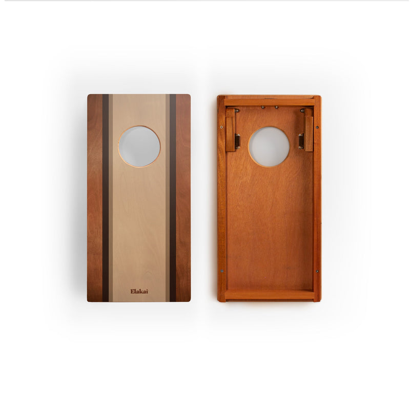 Load image into Gallery viewer, 1ft x 2ft Graphic Wood Travel Cornhole Set | Classic Beach Stripes Collection
