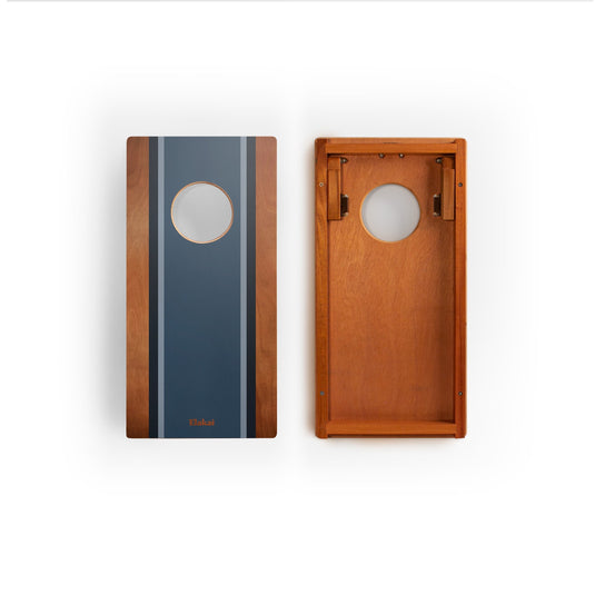 1ft x 2ft Graphic Wood Travel Cornhole Set | Classic Beach Stripes Collection