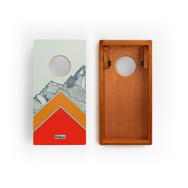 Load image into Gallery viewer, 1ft x 2ft Graphic Wood Travel Cornhole Set | Modern Angle Collection
