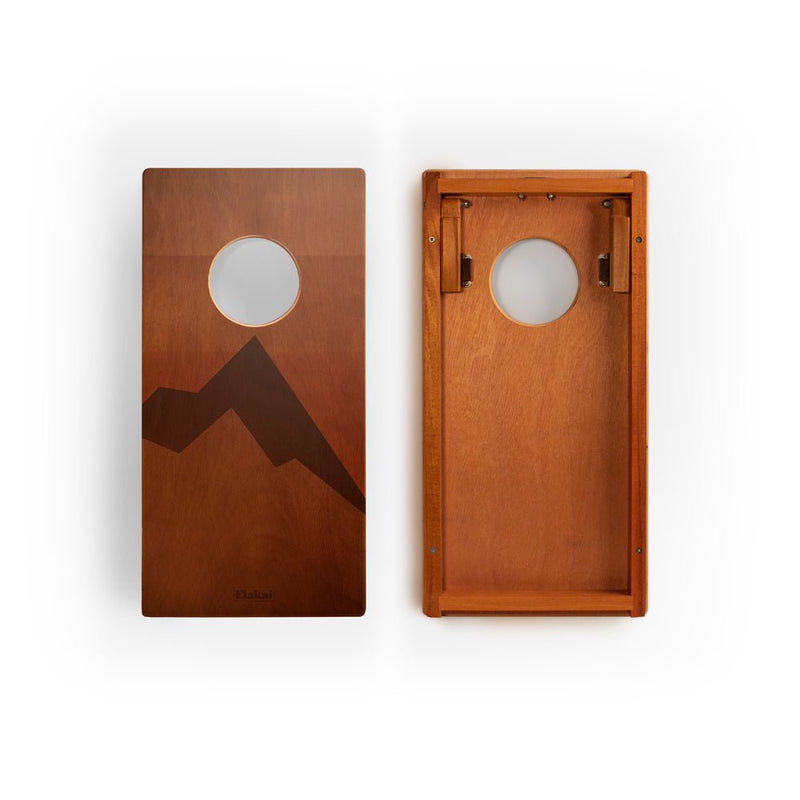 Load image into Gallery viewer, 1ft x 2ft Graphic Wood Travel Cornhole Set | Modern Angle Collection
