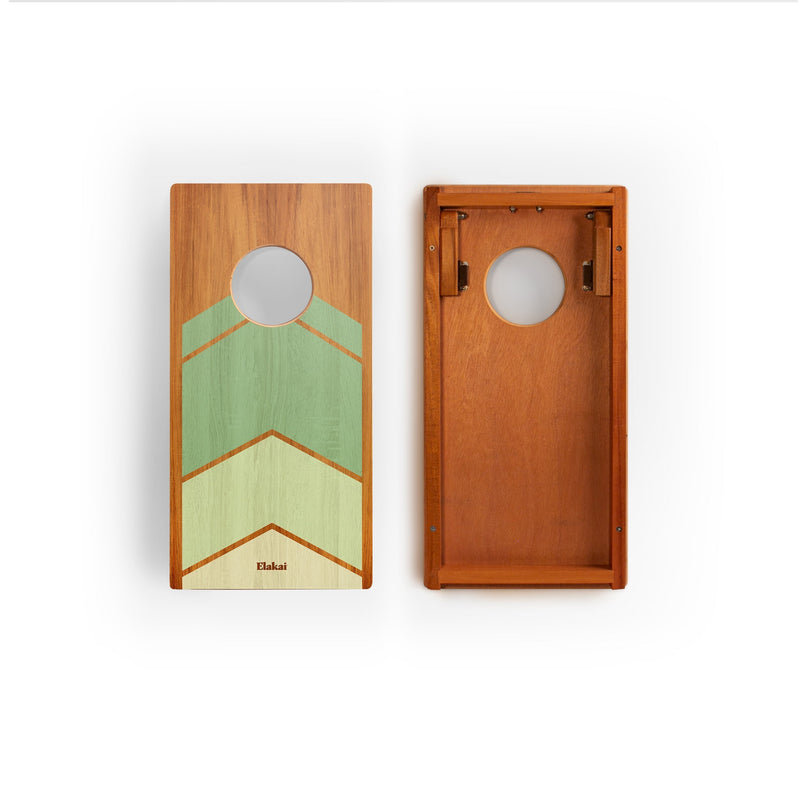Load image into Gallery viewer, 1ft x 2ft Graphic Wood Travel Cornhole Set | Modern Angle Collection
