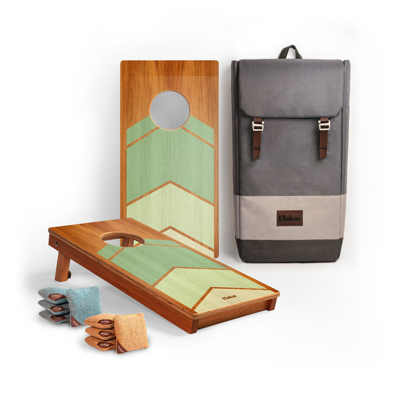 Load image into Gallery viewer, 1ft x 2ft Graphic Wood Travel Cornhole Set | Modern Angle Collection
