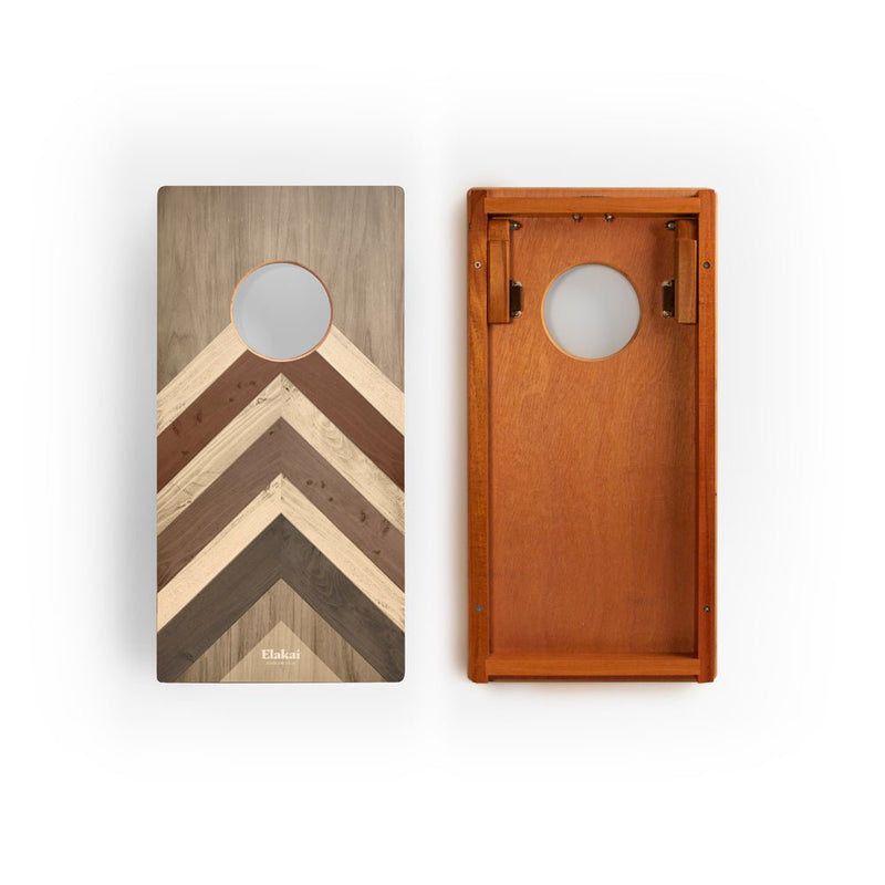 Load image into Gallery viewer, 1ft x 2ft Graphic Wood Travel Cornhole Set | Modern Angle Collection
