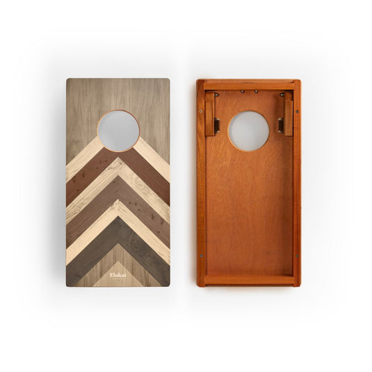 1ft x 2ft Graphic Wood Travel Cornhole Set | Modern Angle Collection