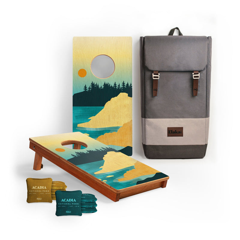 Load image into Gallery viewer, 1ft x 2ft Graphic Wood Travel Cornhole Set | National Parks Inspired Collection

