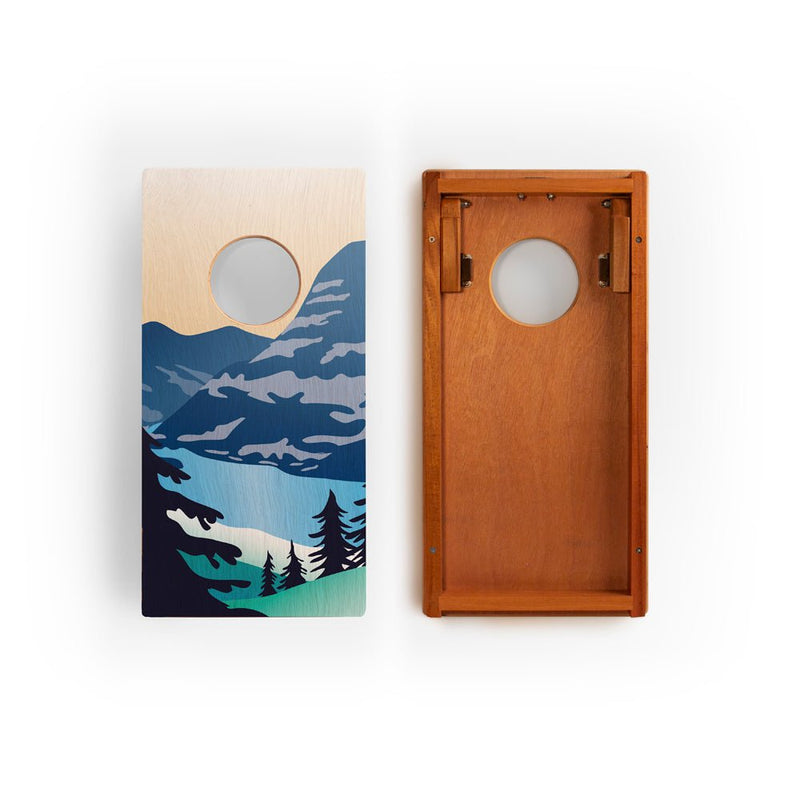Load image into Gallery viewer, 1ft x 2ft Graphic Wood Travel Cornhole Set | National Parks Inspired Collection
