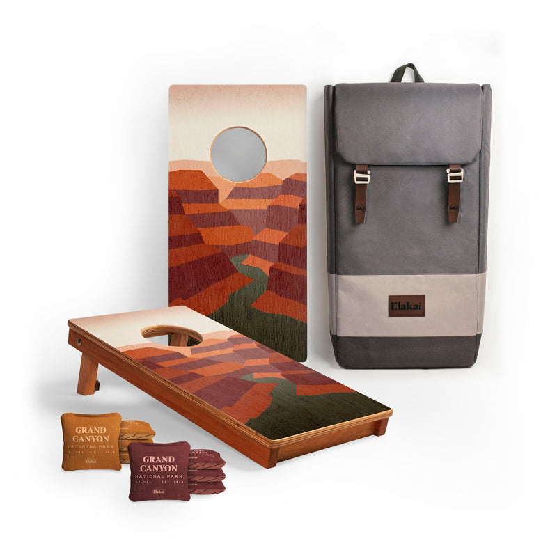 Load image into Gallery viewer, 1ft x 2ft Graphic Wood Travel Cornhole Set | National Parks Inspired Collection
