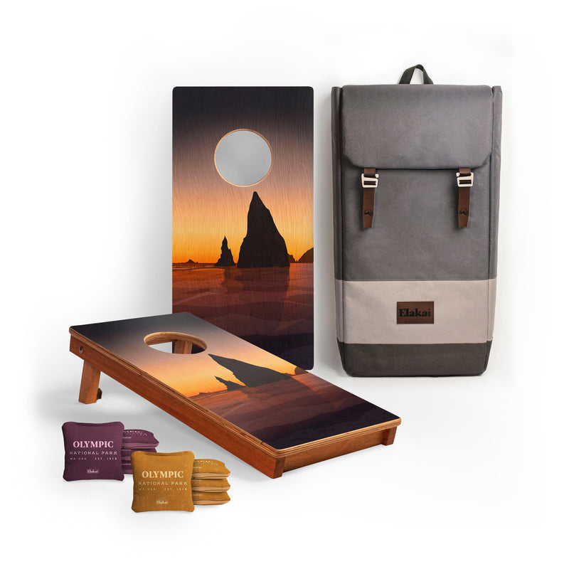 Load image into Gallery viewer, 1ft x 2ft Graphic Wood Travel Cornhole Set | National Parks Inspired Collection

