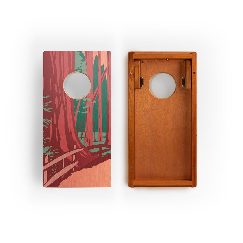 Load image into Gallery viewer, 1ft x 2ft Graphic Wood Travel Cornhole Set | National Parks Inspired Collection
